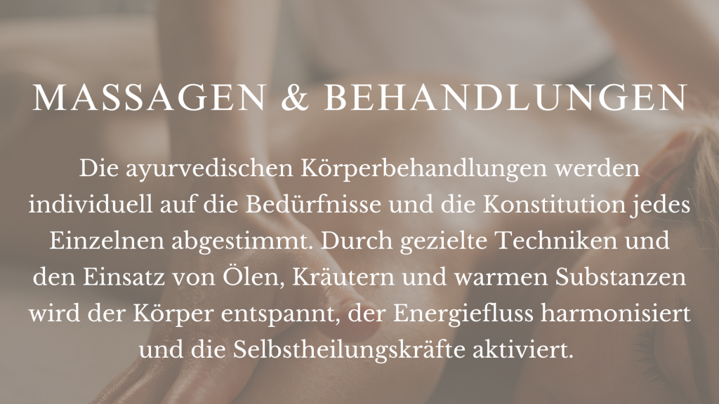 Bild mit Erklärung zu ayurvedischen Massagen